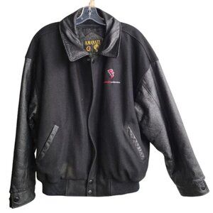 Amanati Leather and Wool Men's Jacket Large